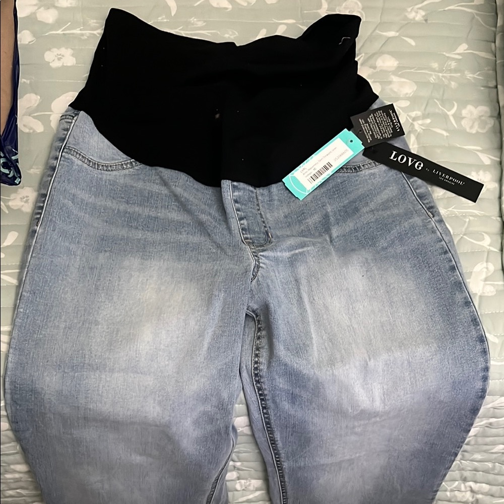 Liverpool Blue Jeans with Black Waistband